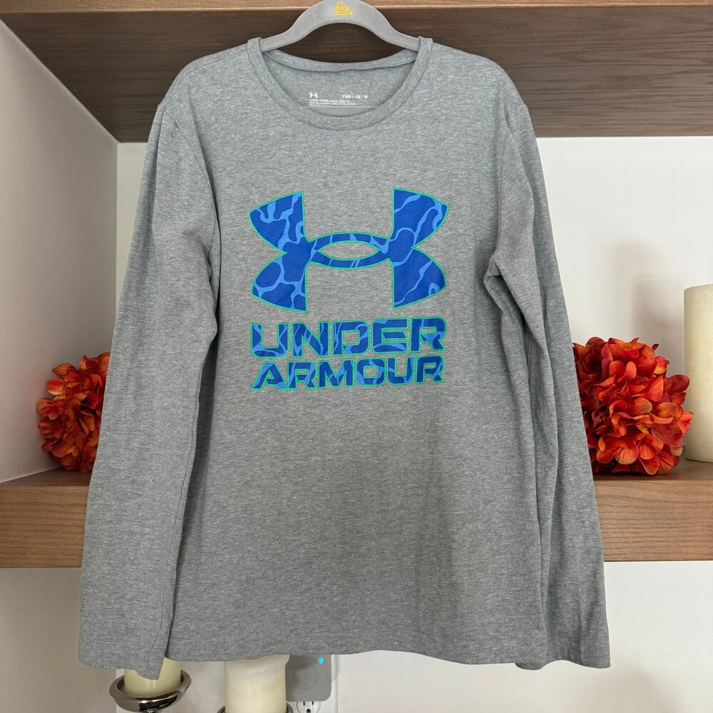 Under Armour Long Sleeve Tee in Gray/Blue